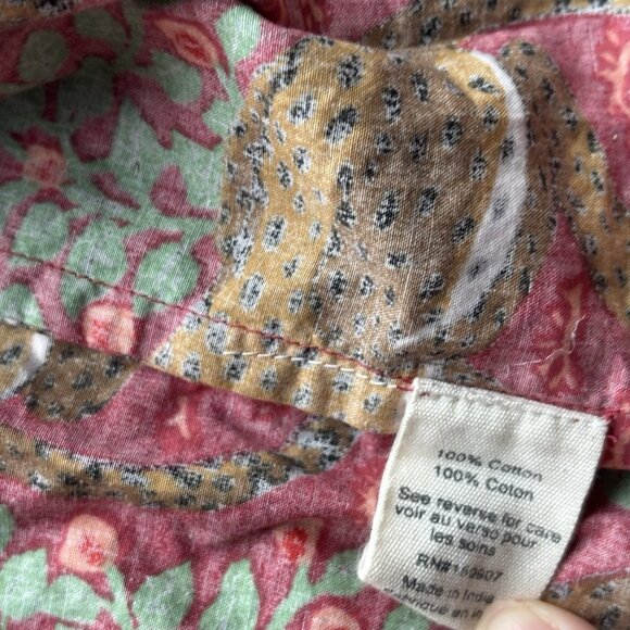 Print Fresh Pajama PJ Shirt Top Sz Small Short Sleeve Leopard Print Boho Cotton - Picture 10 of 12